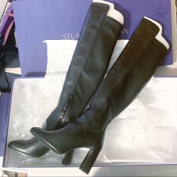 NWT Stuart Weitzman Allhyped Stretch Leather Boots - Picture 4 of 7